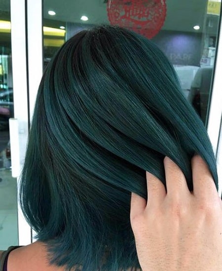 Black Hair Green Highlights