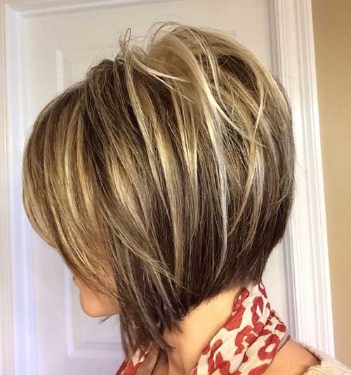Highlighted Inverted Layered Bob Hairstyle