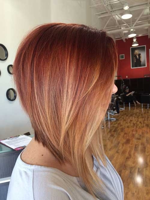 Inverted Long Bob Ombre Hairstyle
