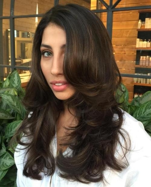 Sexy Blowout for Long Dark Brown Hair