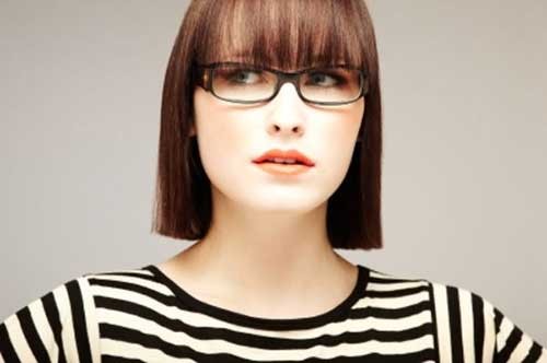 Cute Blunt Straight Fine Hair with Bangs