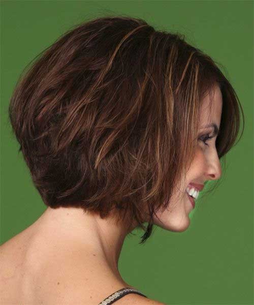 Back View of Bob Stacked Haircut for Women