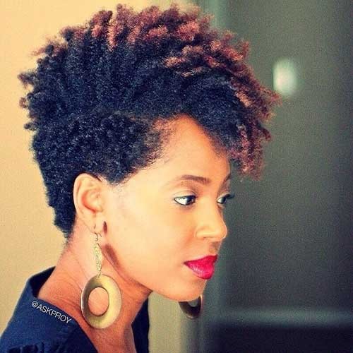 Best Long Top Tapered Short Afro Black Hairstyle with Highlights
