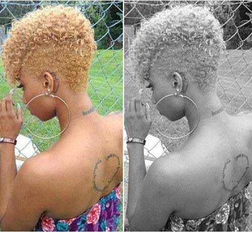 Blonde Colored Natural Hair with Tapered Cut