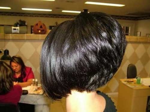 Dramatic Stacked Thick Bob Hairstyle