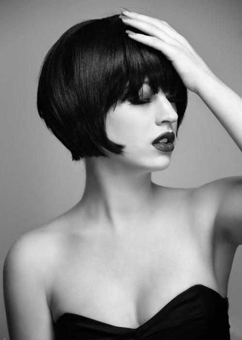 Gorgeous Thick Blunt Bob Style with Bangs