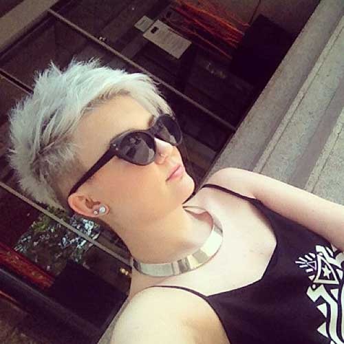 Half Shaved Short Spiked Pixie Haircut