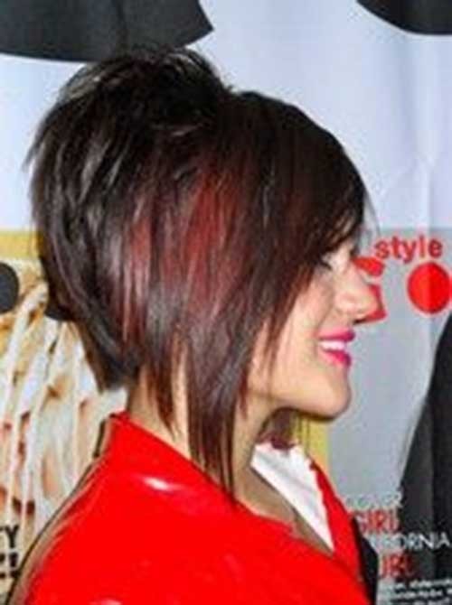 Red Stacked Layered Bob Hairstyle for Girls