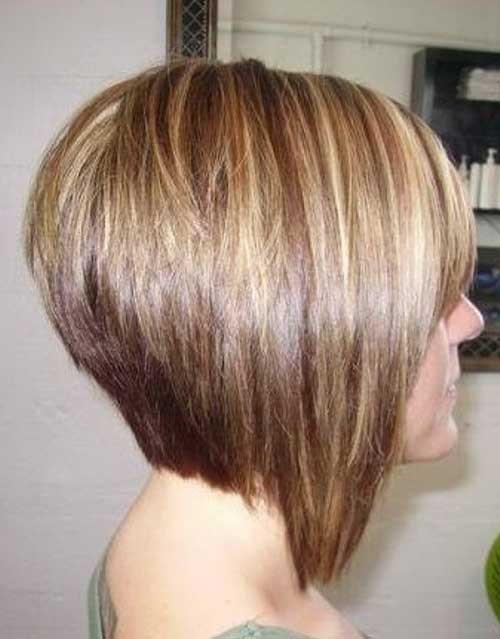 Short Blonde Stacked Bob Hairstyle