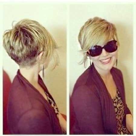 Short Side Swept Bob Pixie Style with Long Bangs
