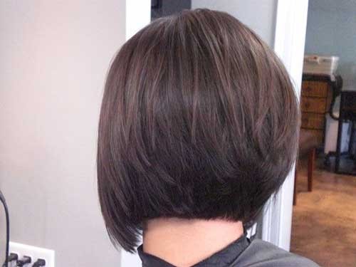 Simple Stacked Bob Haircut with Dark Hair