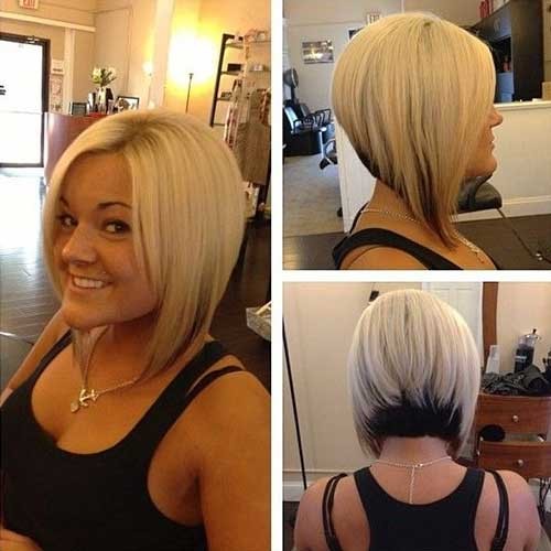 Stacked Blonde Bob Style with Dark Ends