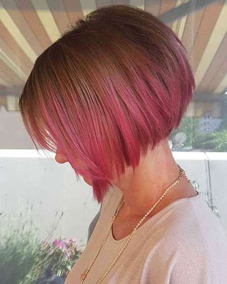 Pink Ombre Bob Hair