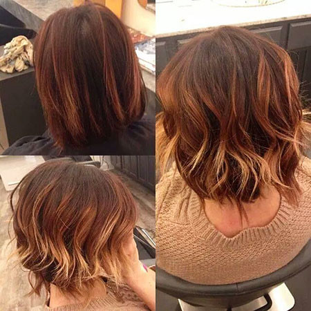 Red Brown and Blonde Ombre Hair