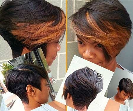 Bouncy Short Bob Hairstyle with Brown Bangs for Girls