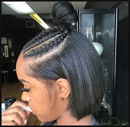 Black Girl Short Braided Hairstyle