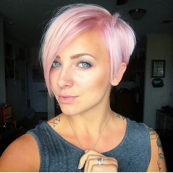 Pink Short Hair with Bangs