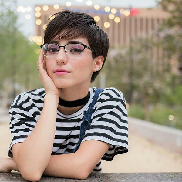 Pixie Cut with Glasses