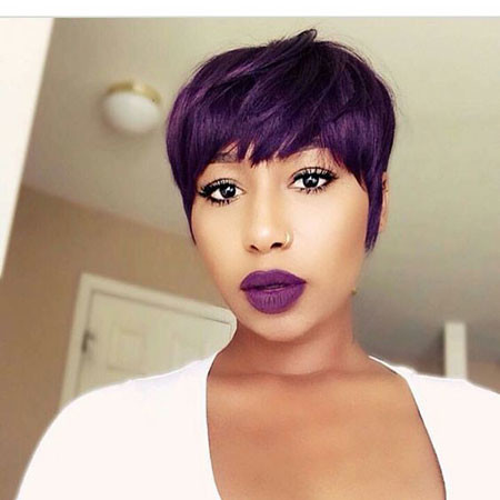 Purple Pixie Cut Black Girl