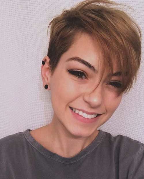 Side Parted Long Pixie