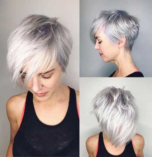 Silver Medium Short Length Hair