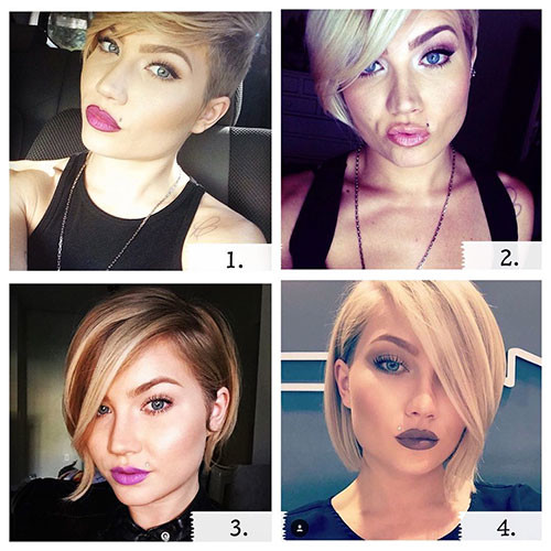 11 short hair with side swept bangs