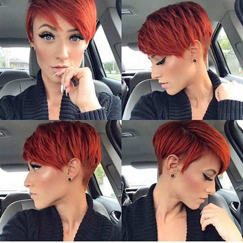 12 pixie cut with side swept bangs