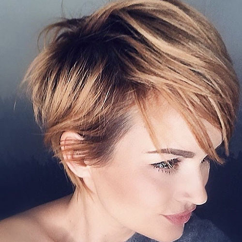 13 pixie cut with side swept bangs