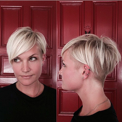 24 pixie cut with side swept bangs