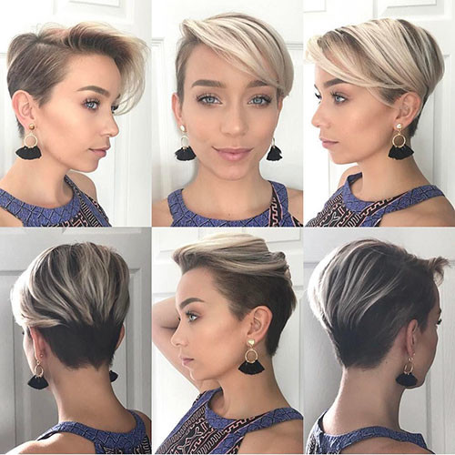 44 pixie cut with side swept bangs