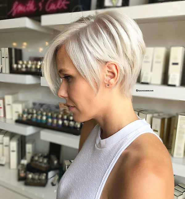 Ice Blonde Pixie Hair Color