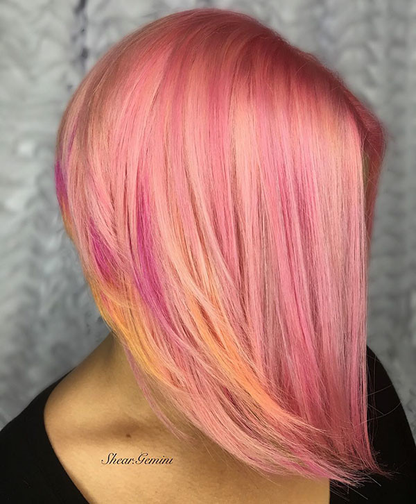 Pastel Pink Bob Hair