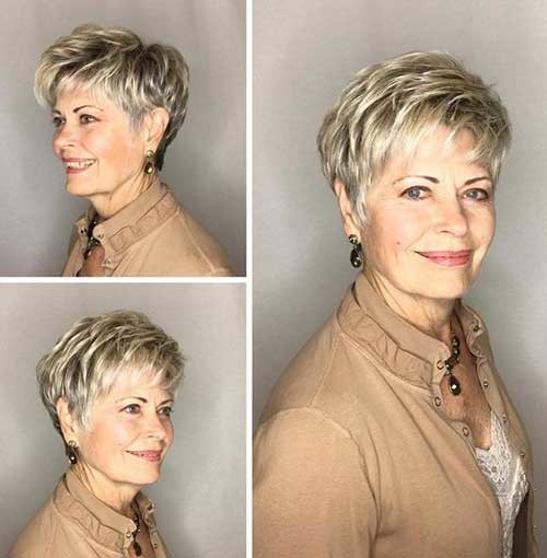Short Blonde Hairstyle for Older Ladies