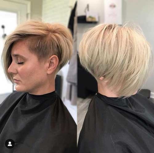 Side Shaved Pixie Bob Style