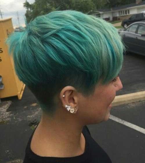 Turquoise Green Colored Pixie