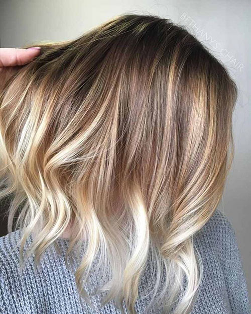 45 short brown hair with blonde highlights