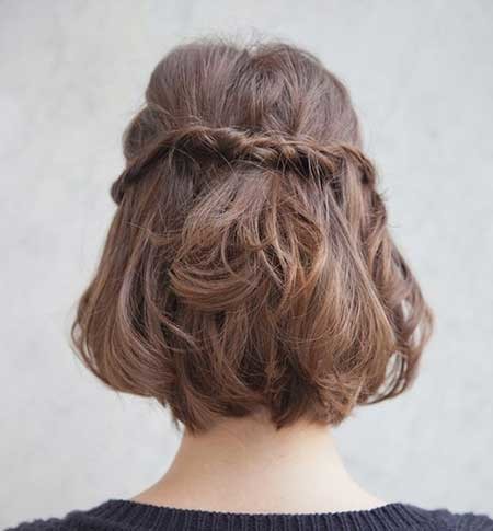 Back View of Twisted Braid Hairstyle with Inverted Hair