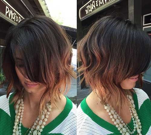 Balayage Long Bob with Curly Ends