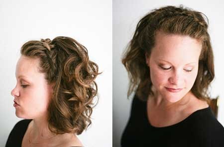 Crown Braid with Curly Short Hair for Women