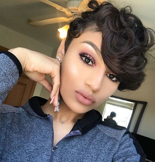 Cute Long Pixie with Wavy Bangs