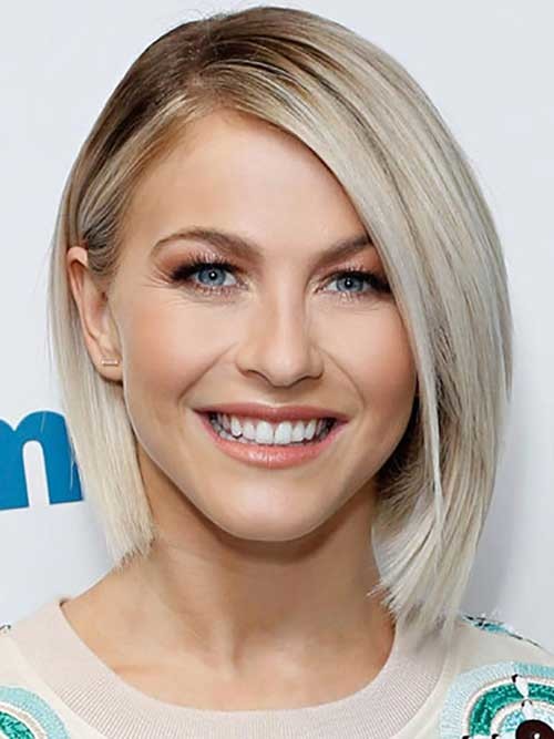 Julianne Hough Blondie Bob Hairstyle for Round Face