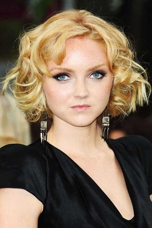 Lily Cole Curly Bob Hair Round Faces