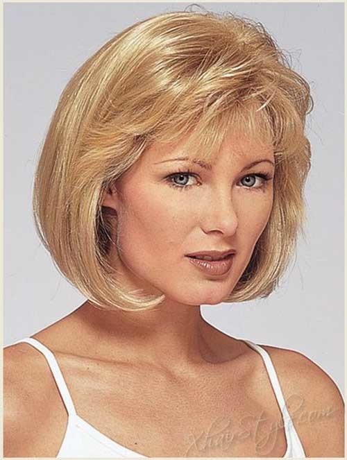 Older Round Faces Women Short Haircut with Bangs