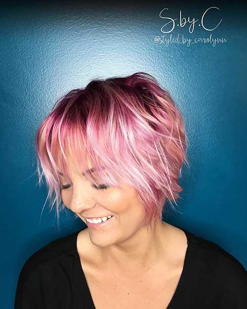 Pink Long Pixie