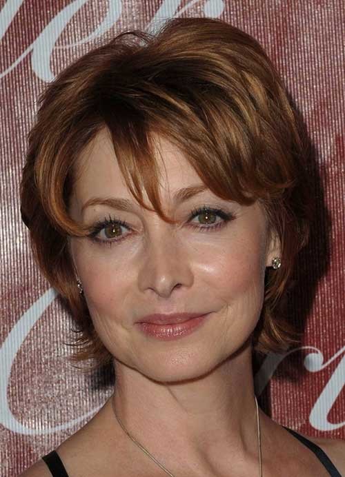 Short Bob with Thin Bangs for Older Women