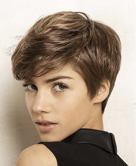Short Messy Layered Colored Pixie Hairdo