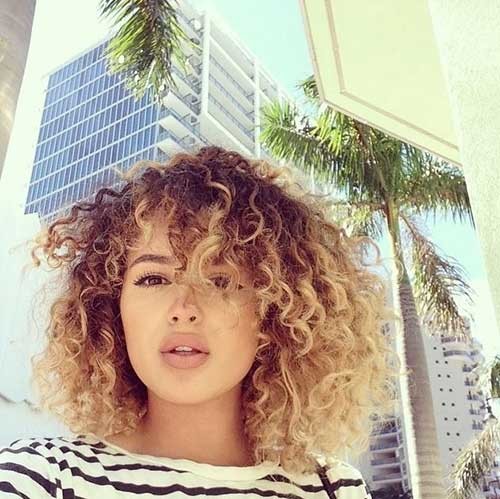 Short Naturally Curly Hair with Ombre