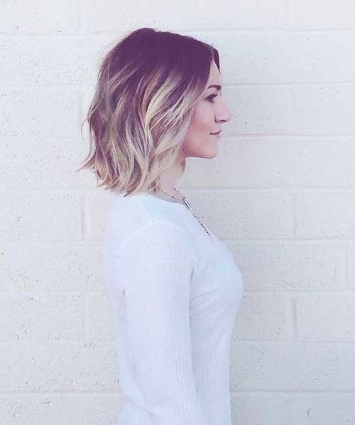 Short Ombre Bob Hairstyle for Girls Side View