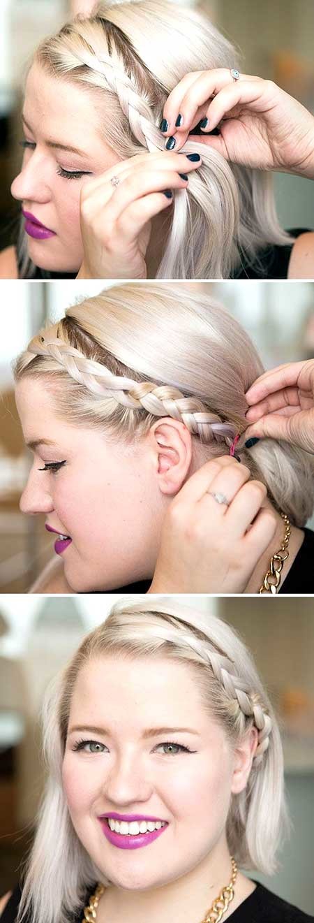Simple Side Braid Hairstyle for Short Blunt Hair