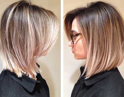 Straight Ombre Hairstyle Long Bob